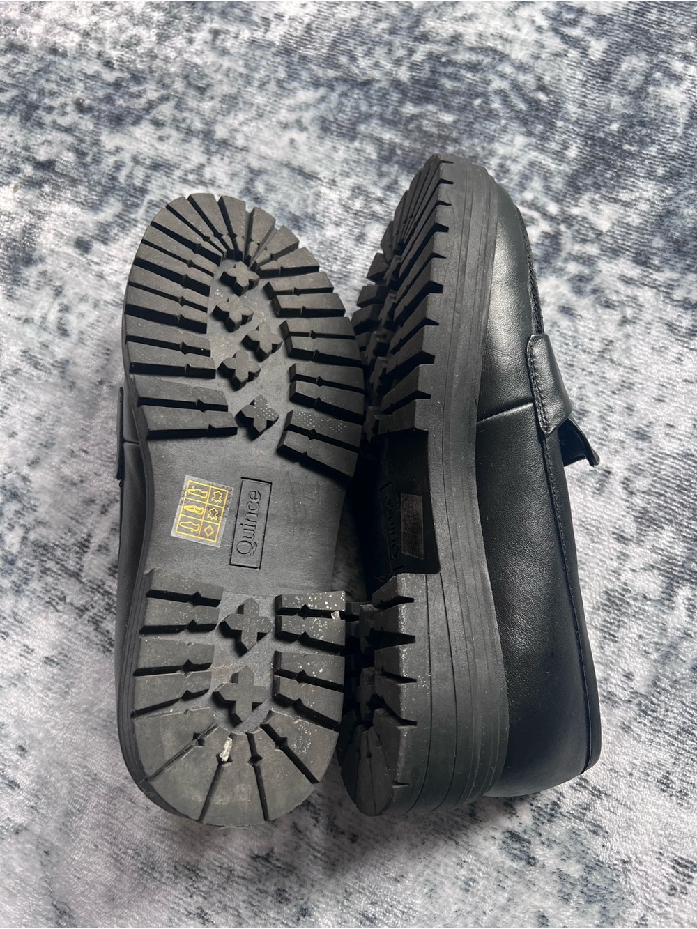 Quince Black Platform Penny Loafers Women Size 9 - Picture 6 of 14